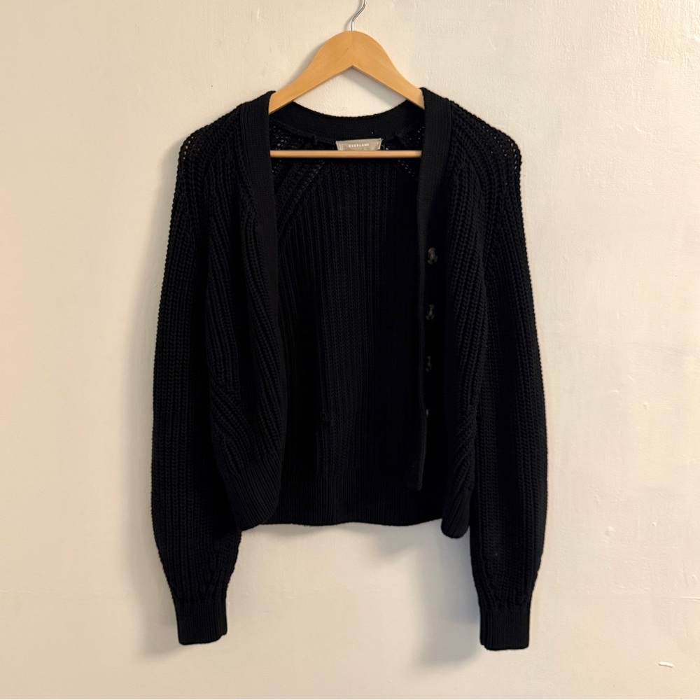 Everlane cotton black sweater cardigan